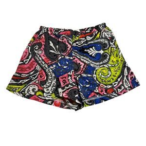 Women's Paisley Print Pull On Shorts Size X-Small Multicolor Summer Casual Beach
